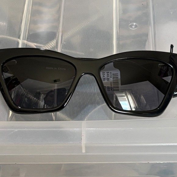 NWT Anthropologie Black Cat Eye Sunglasses Eyewear Y2K Retro Glam - Picture 2 of 5